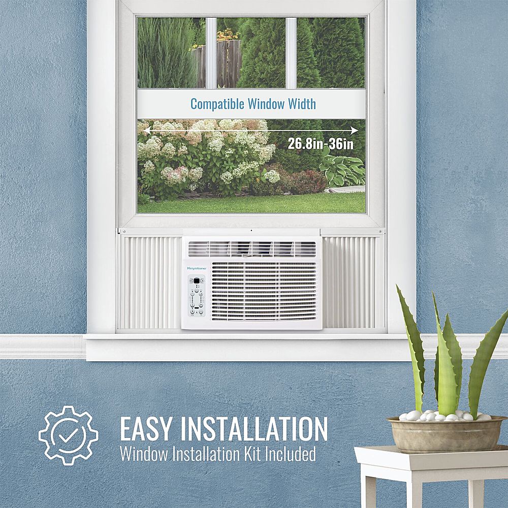 Keystone - 12,000/11,600 BTU 230V Window/Wall Air Conditioner with 11,000 BTU Supplemental Heat Capability - White_7