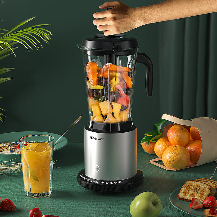 Costway - 1500W Countertop Blender Smoothie Maker High Power Blender w/ 10 Speeds - Black/Silver_2