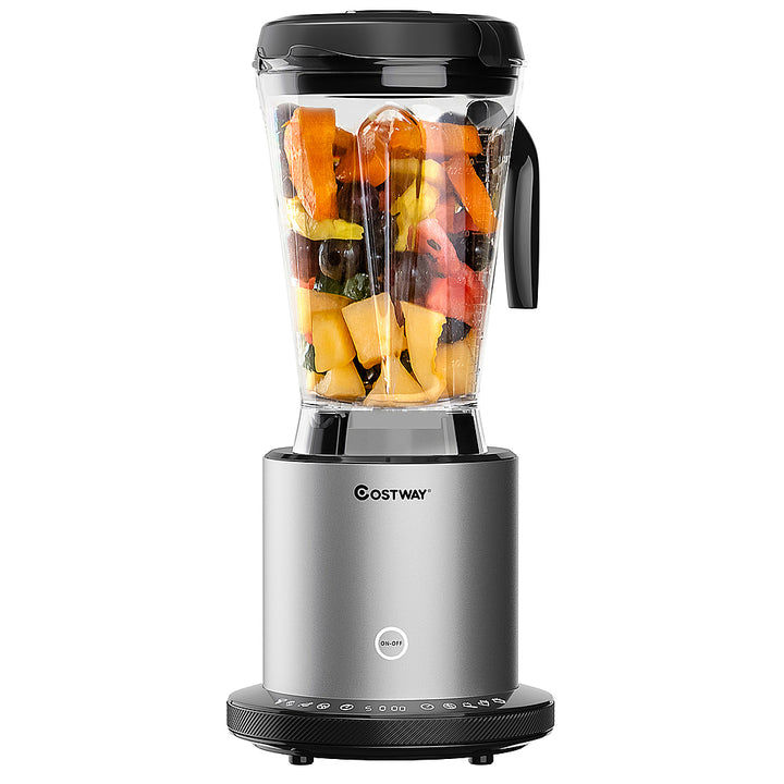 Costway - 1500W Countertop Blender Smoothie Maker High Power Blender w/ 10 Speeds - Black/Silver_10