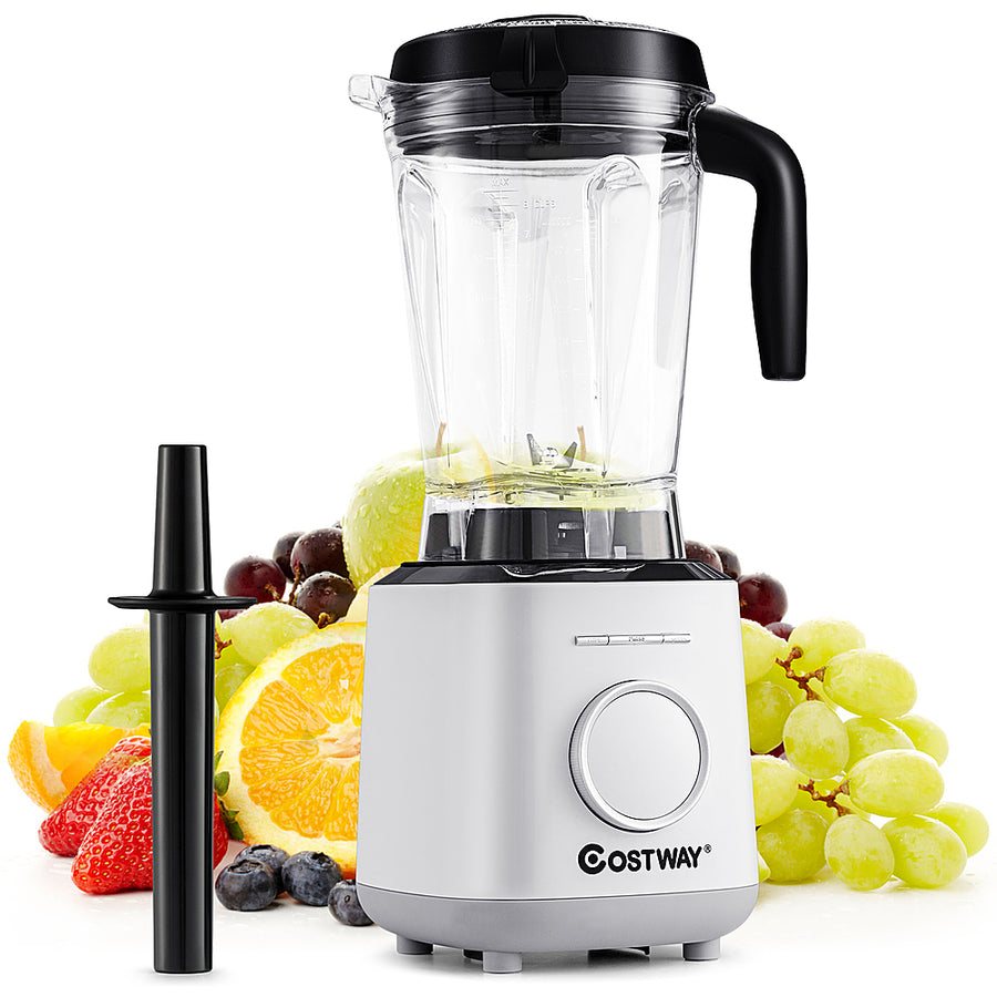 Costway - 1500W Countertop Smoothies Blender 10 Speed w/ 6 Pre-Setting Programs - White_0