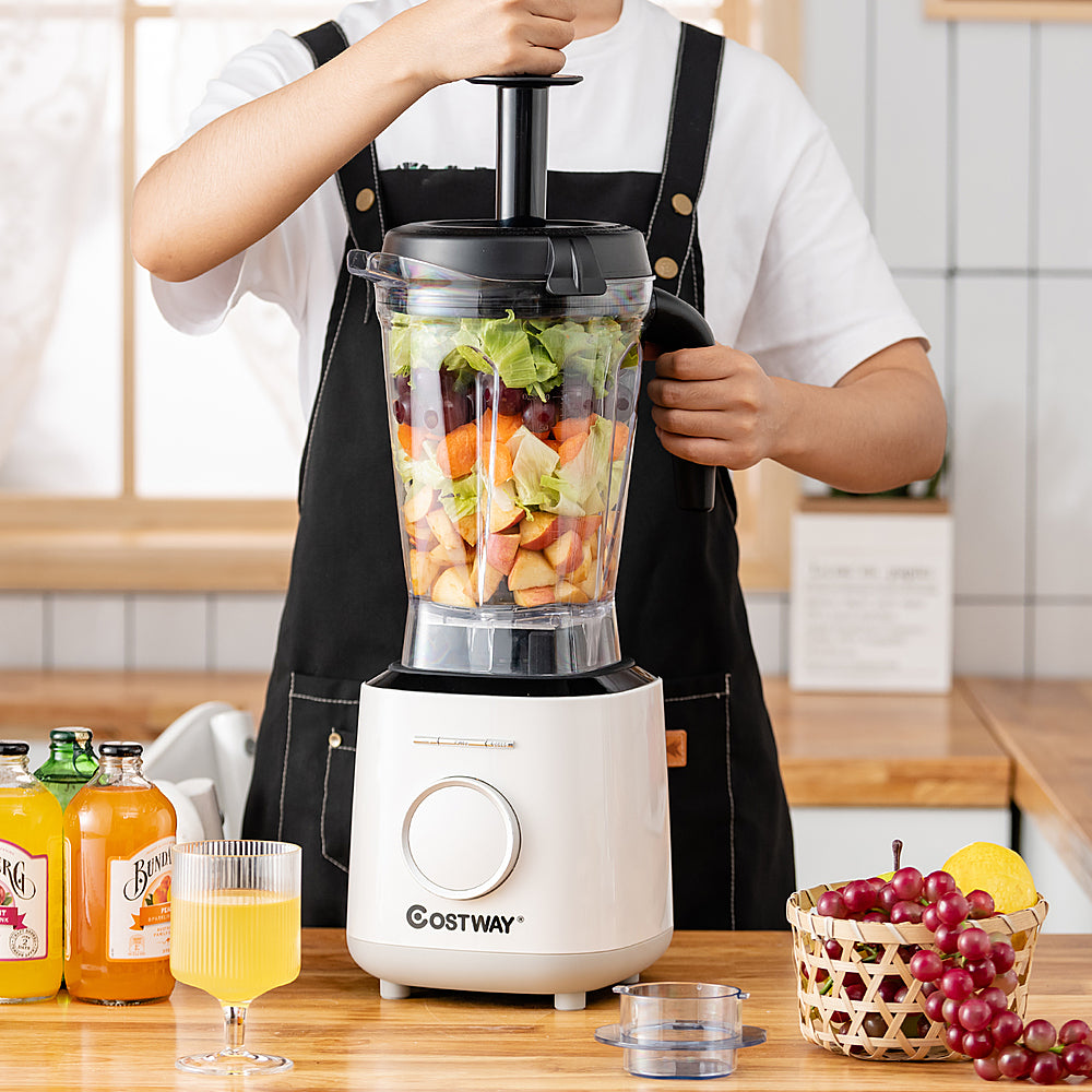 Costway - 1500W Countertop Smoothies Blender 10 Speed w/ 6 Pre-Setting Programs - White_2