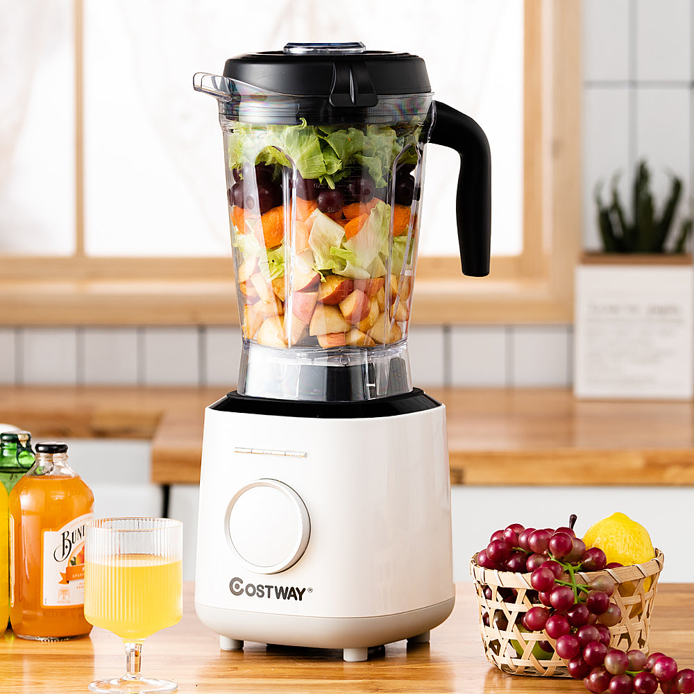 Costway - 1500W Countertop Smoothies Blender 10 Speed w/ 6 Pre-Setting Programs - White_4