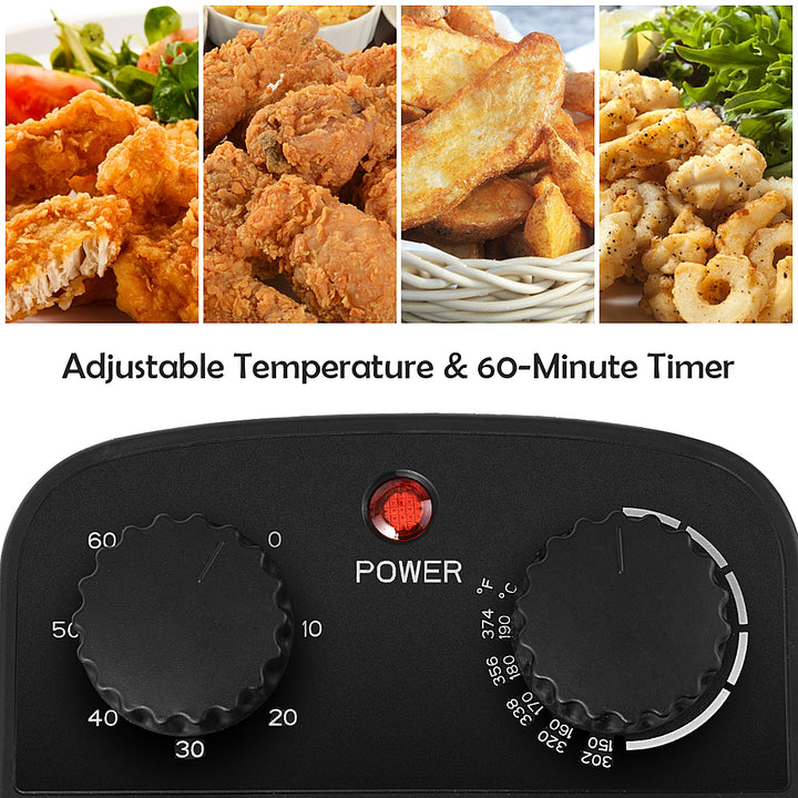 Costway - 3.2 Quart Electric Deep Fryer 1700W Stainless Steel Timer Frying Basket - Black + Silver_4