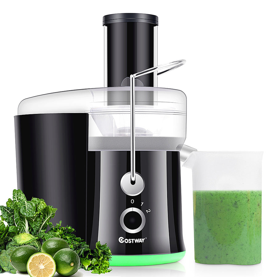 Costway - Electric Juicer Centrifugal Juicer with 3-Inch Wide Mouth Centrifugal Juice Extractor 2 Speed - Black + Green_0