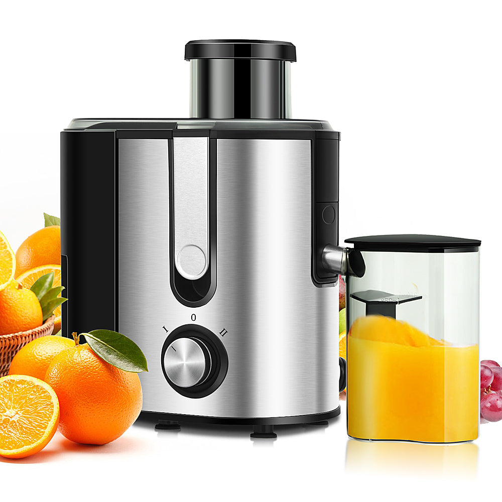 Costway - Juicer Machine Juicer Extractor Dual Speed w/ 2.5'' Feed Chute - Silver + Black_0