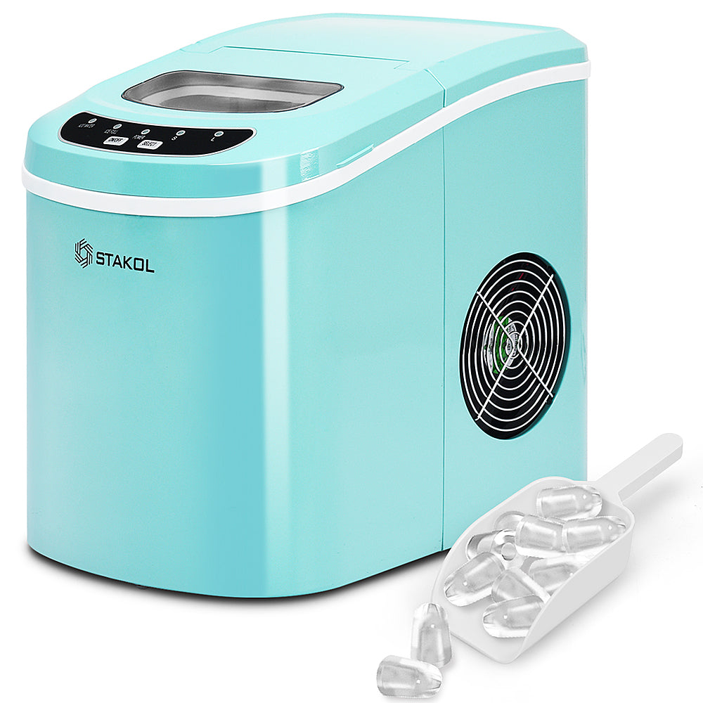 Costway - Portable Compact Electric Ice Maker Machine Mini Cube 26lb/Day - Mint Green_0