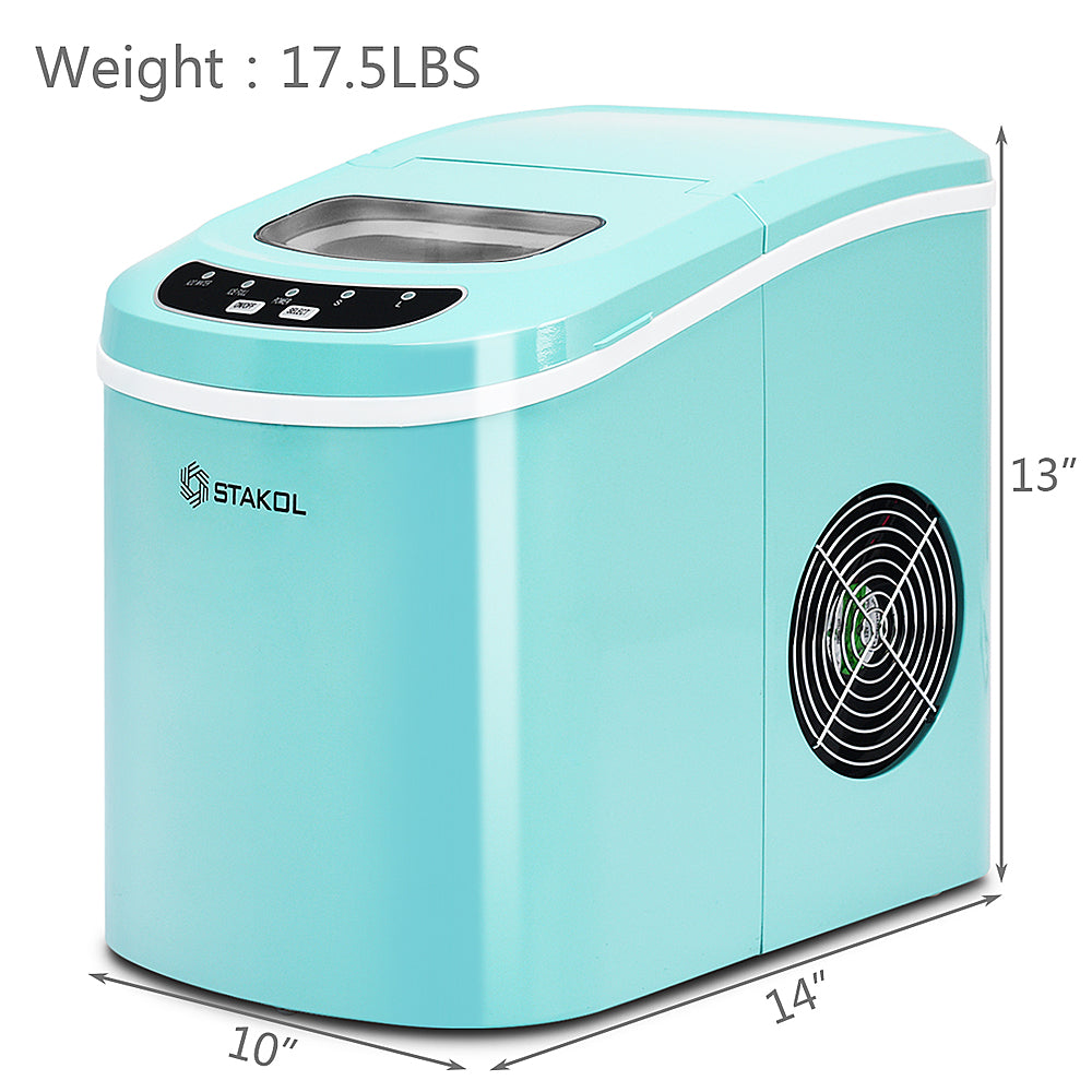 Costway - Portable Compact Electric Ice Maker Machine Mini Cube 26lb/Day - Mint Green_1