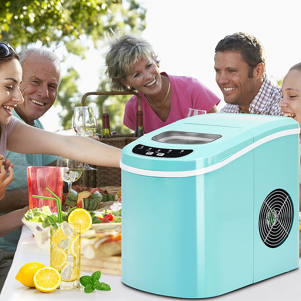 Costway - Portable Compact Electric Ice Maker Machine Mini Cube 26lb/Day - Mint Green_7