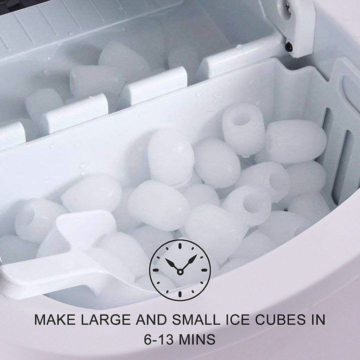 Costway - Silver Portable Compact Electric Ice Maker Machine Mini Cube 26lb/Day - Silver_5