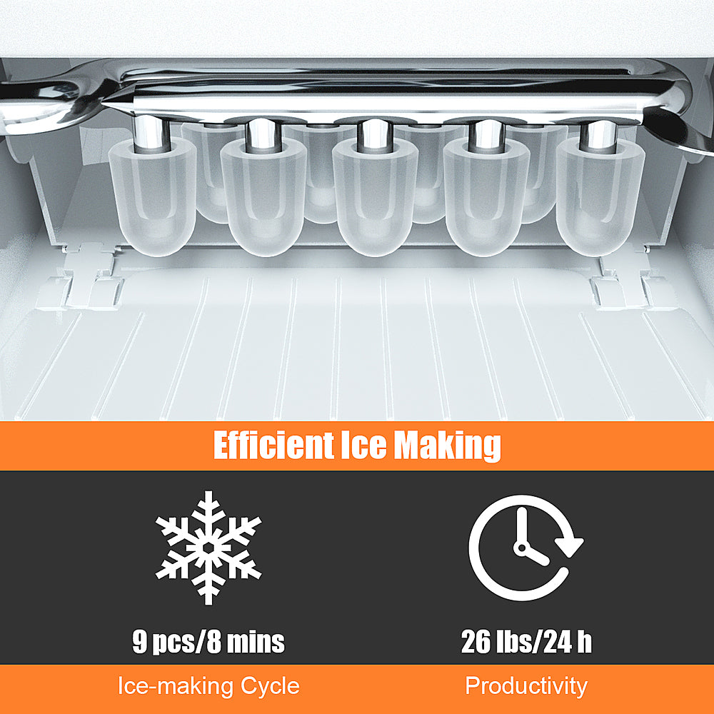 Costway - Portable Ice Maker Machine Countertop 26Lbs/24H Self-cleaning w/ Scoop - Black_5