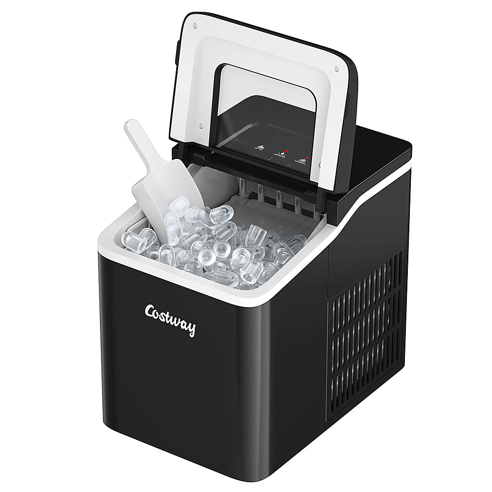 Costway - Portable Ice Maker Machine Countertop 26Lbs/24H Self-cleaning w/ Scoop - Black_9