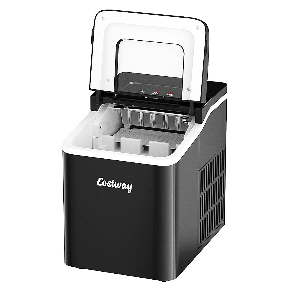 Costway - Portable Ice Maker Machine Countertop 26Lbs/24H Self-cleaning w/ Scoop - Black_10