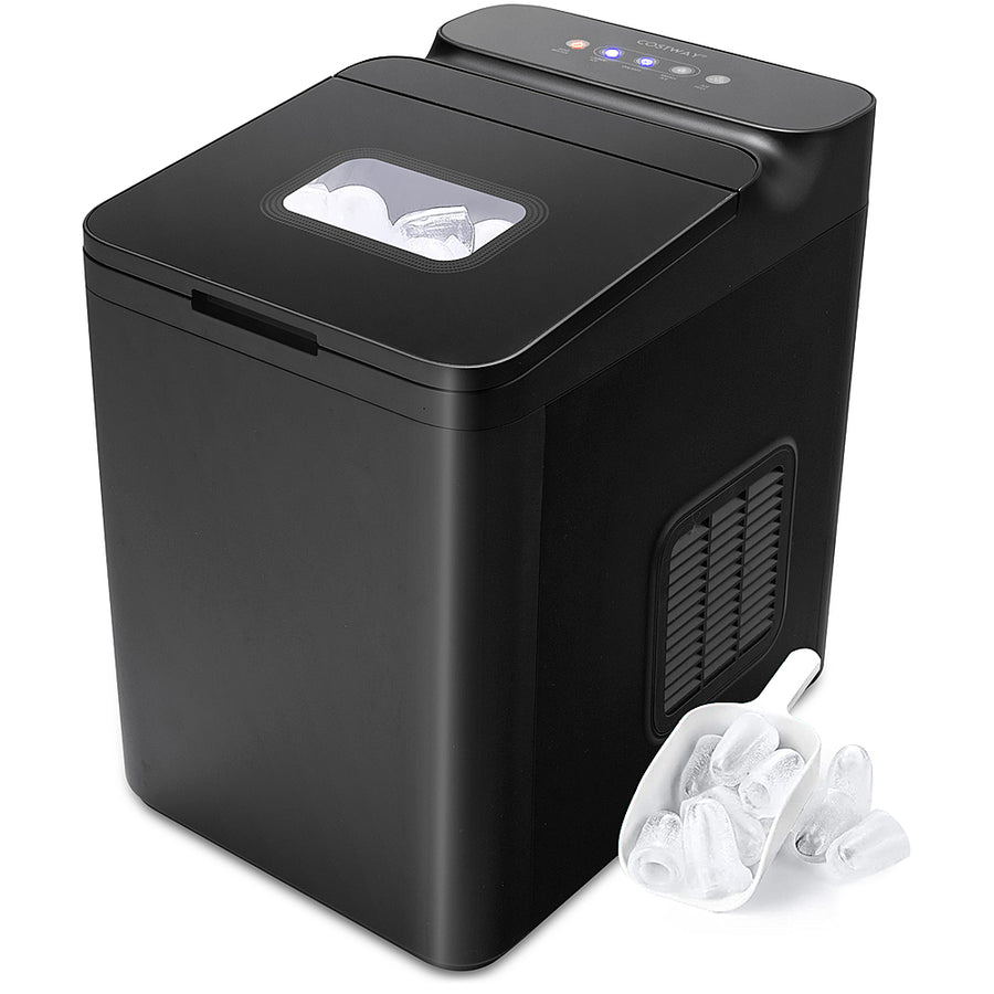 Costway - Ice Maker Machine Countertop 33 LBS/24 H Ice Cube Maker w/ Scoop & Basket - Black_0