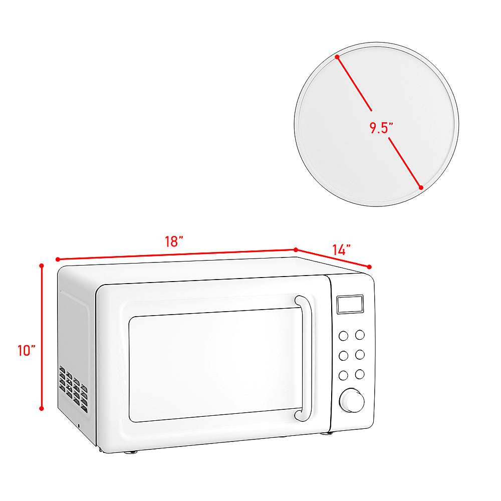 Costway - 0.7Cu.ft Retro Countertop Microwave Oven 700W LED Display Glass Turntable - Rose Gold_1