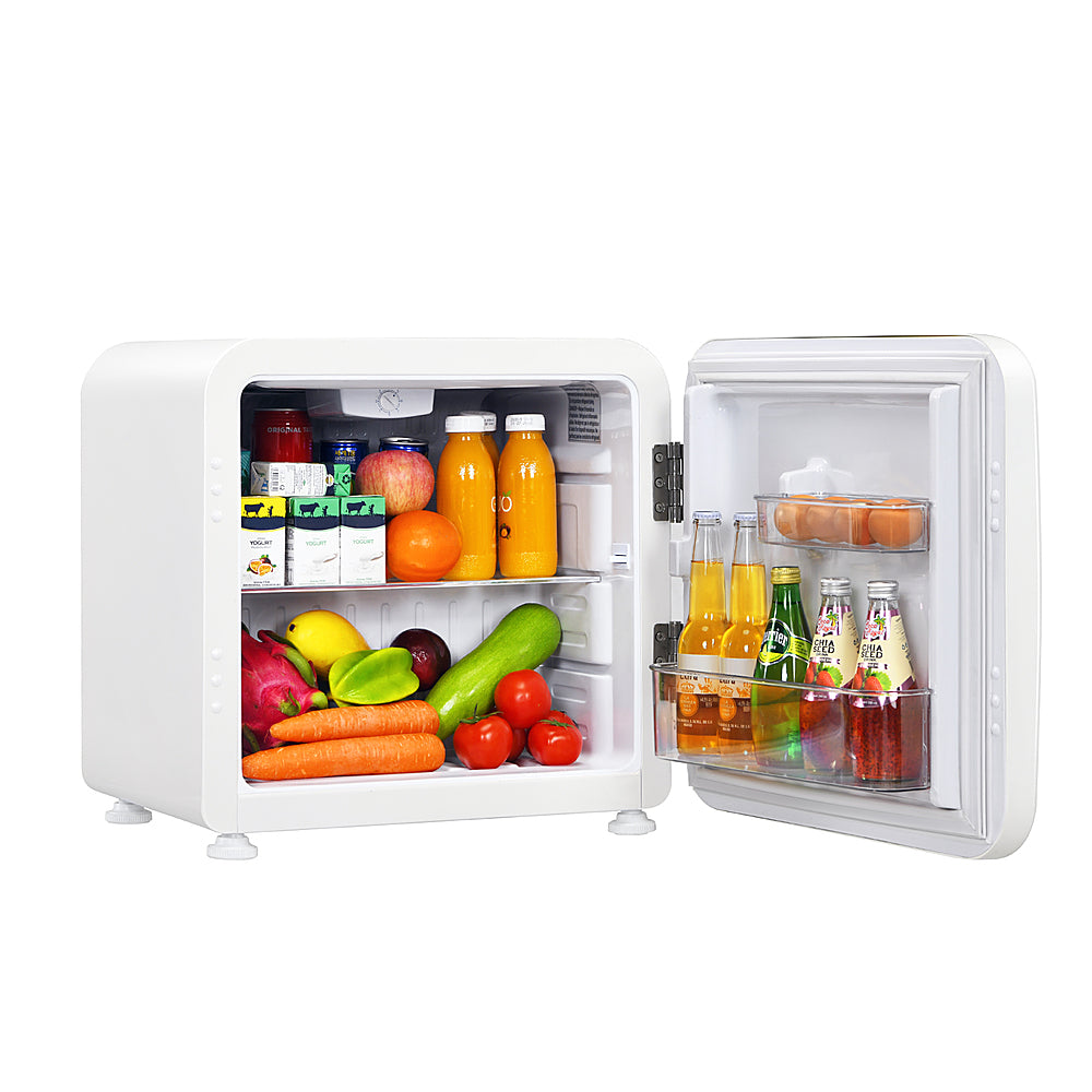 Costway - 1.6 Cubic Feet Compact Refrigerator Reversible Door Mini Fridge - White_1