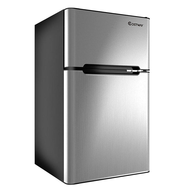 Costway - Refrigerator Small Freezer Cooler Fridge Compact 3.2 cu ft. Unit - Gray_0