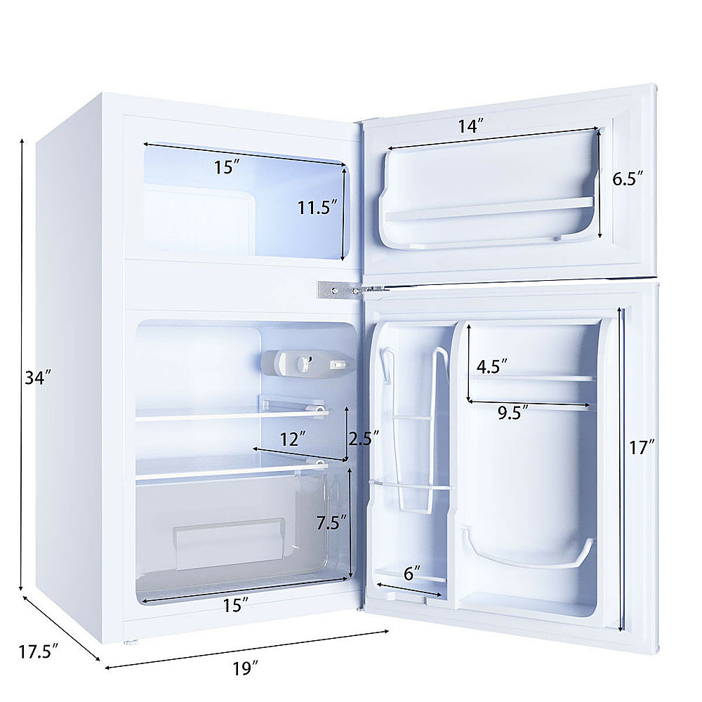 Costway - Refrigerator Small Freezer Cooler Fridge Compact 3.2 cu ft. Unit, - White_9