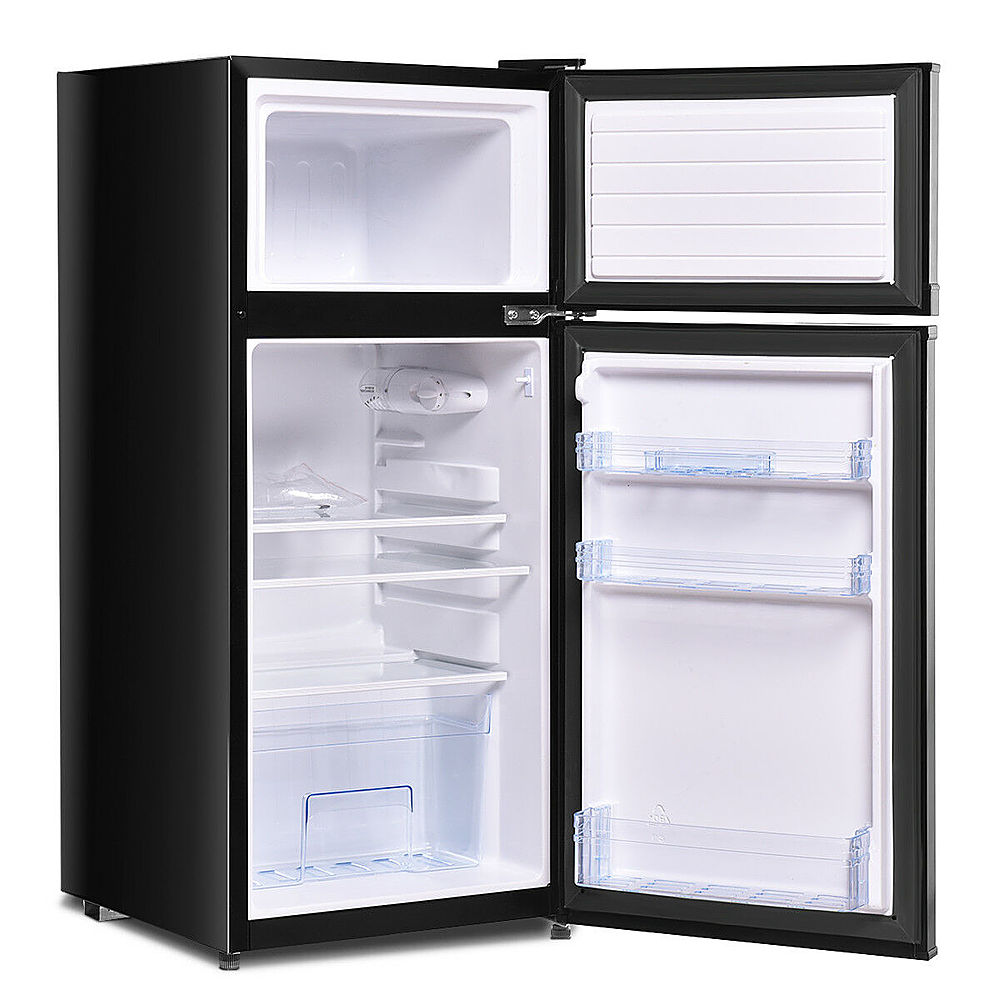 Costway - 2 Doors 3.4 cu ft. Unit Compact Mini Refrigerator Freezer Cooler - Black_3