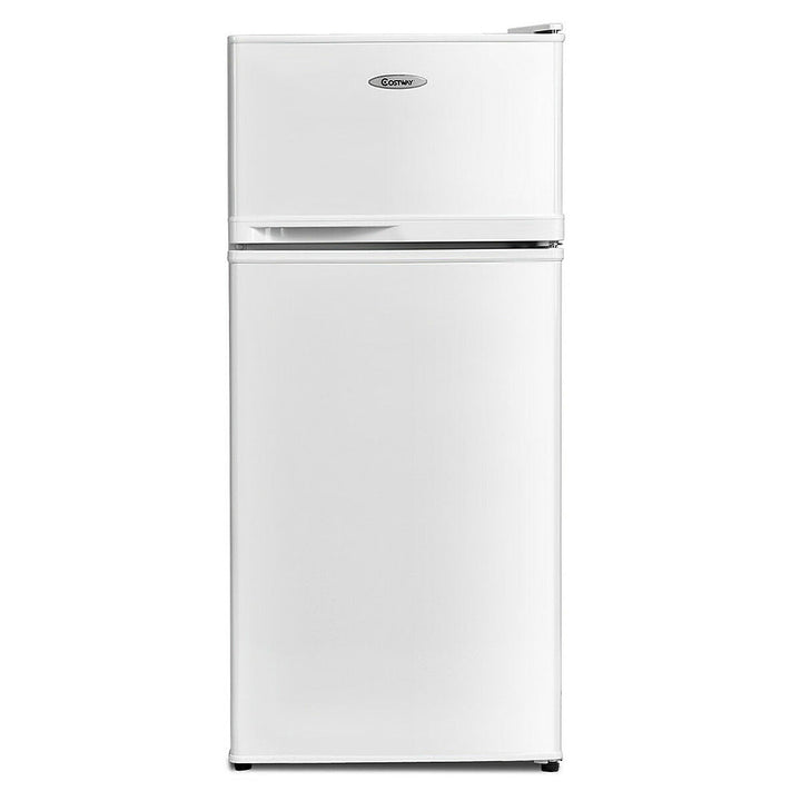 Costway - 2 Doors 3.4 cu ft. Unit  Compact Mini Refrigerator Freezer Cooler - White_5