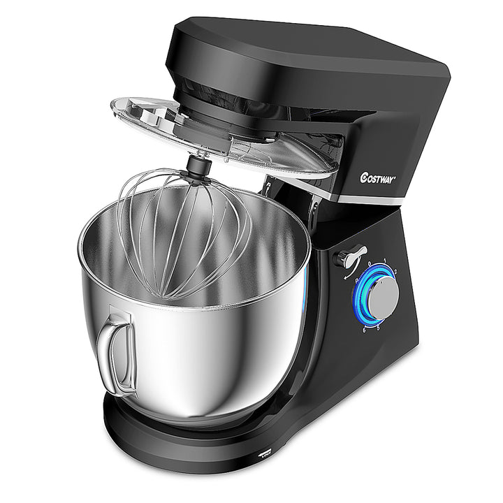 Costway - Tilt-Head Stand Mixer 7.5 Qt 6 Speed 660W with Dough Hook, Whisk & Beater - Black_9