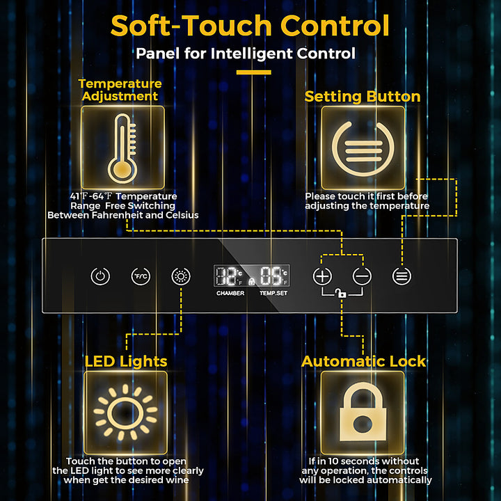 Costway - 21 Bottle Compressor Wine Cooler Refrigerator w/ Digital Control - Black_3