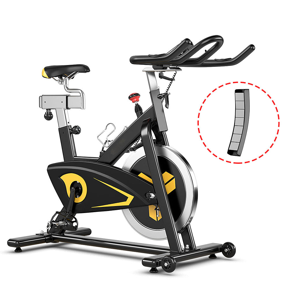 Costway - Magnetic Exercise Bike Stationary Belt Drive - Black_0