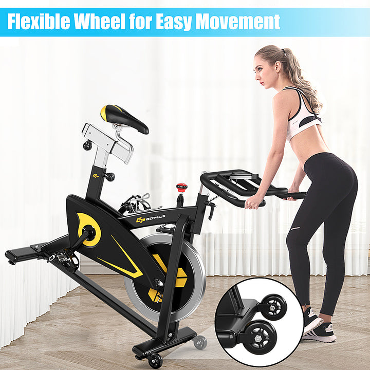 Costway - Magnetic Exercise Bike Stationary Belt Drive - Black_6