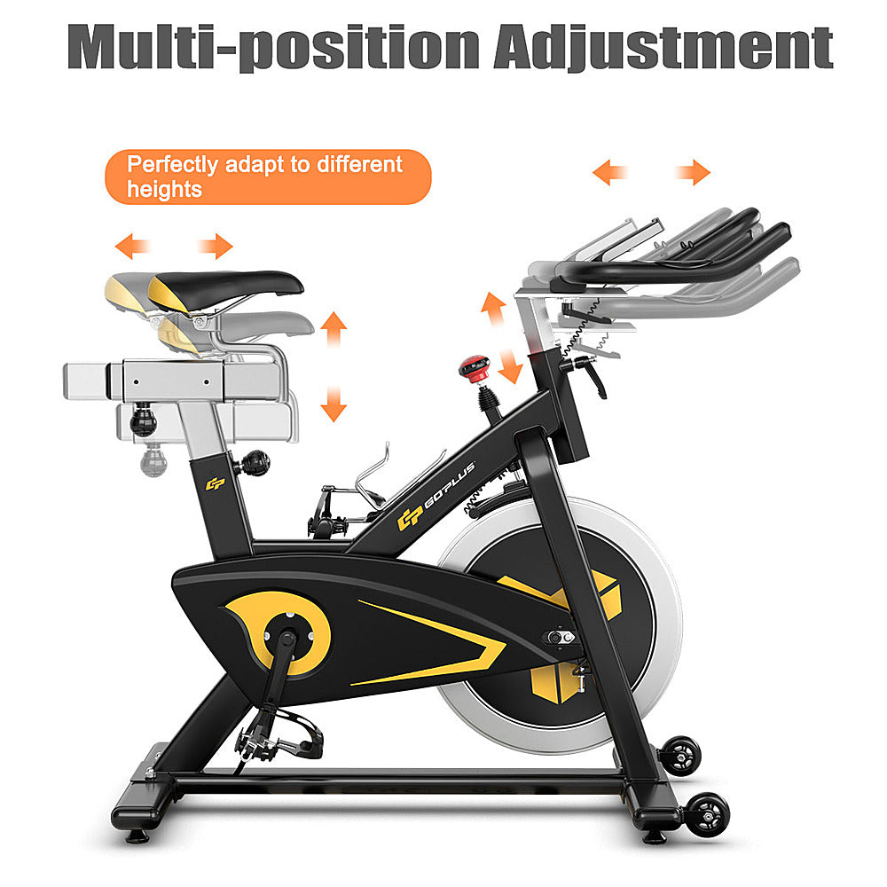 Costway - Magnetic Exercise Bike Stationary Belt Drive - Black_9