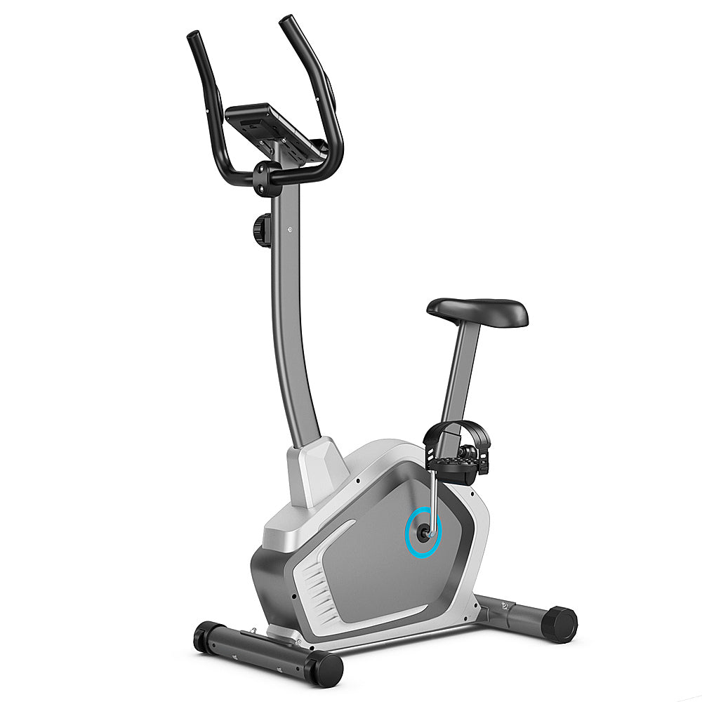 Costway - Magnetic Upright Exercise Bike Cycling Bike W/Pulse Sensor 8-Level Fitness - Silver_9