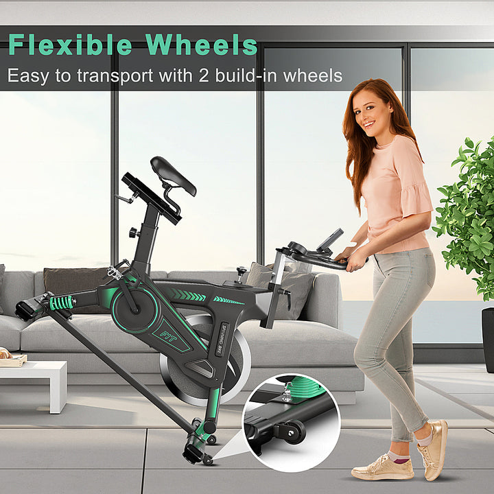 Costway - Stationary Exercise Bike Cycling Bike W/33Lbs Flywheel Home Fitness Gym Cardio - Black_7