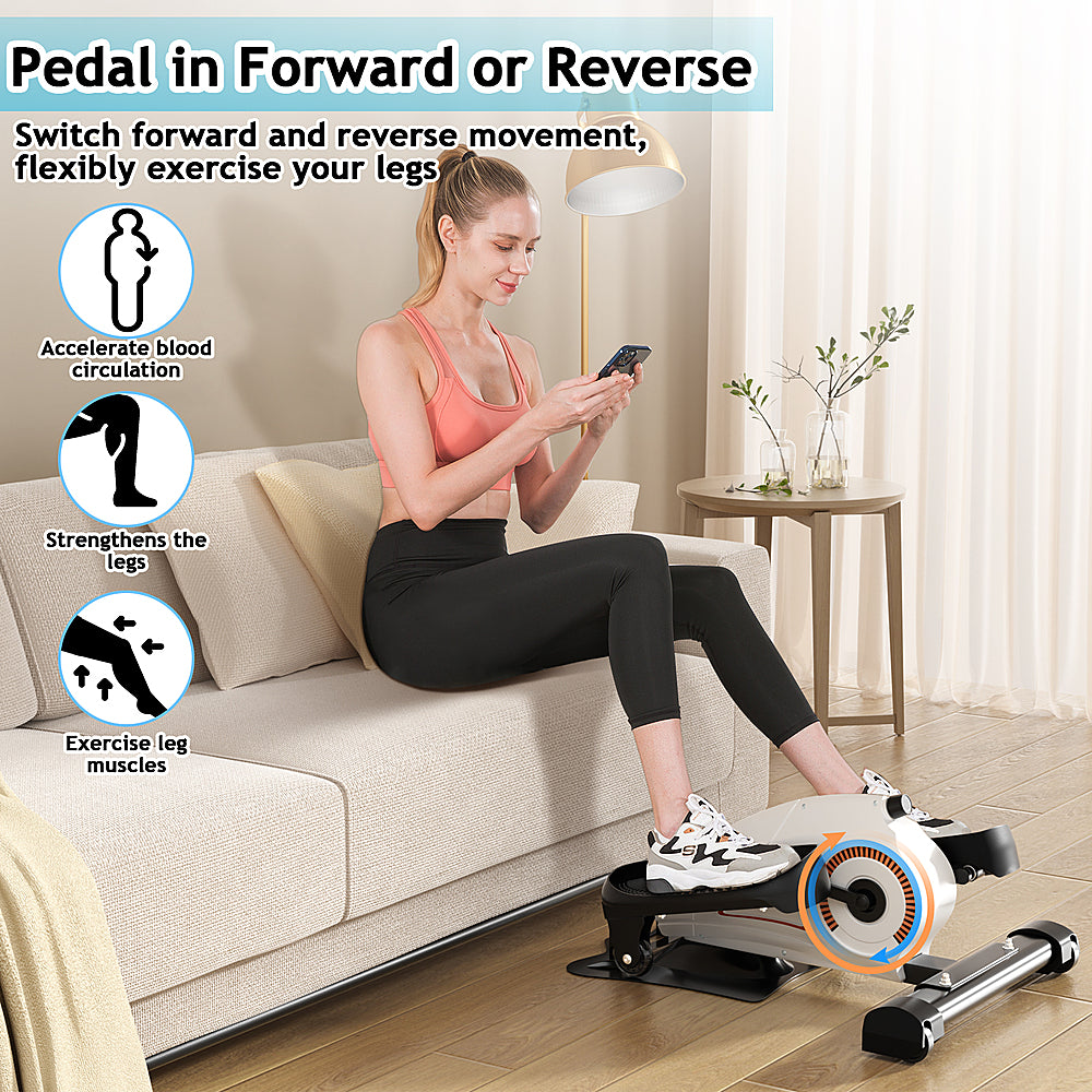 Costway - Portable Mini Magnetic Elliptical Stepper Machine Resistance Adjustable Fitness - Black_1