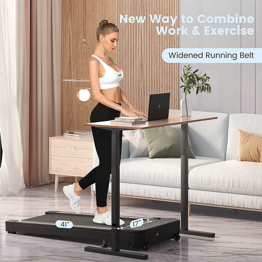 Costway - 1HP Under-Desk Walking Treadmill Jogging Exercise Machine w/ Remote Controller - Black_3