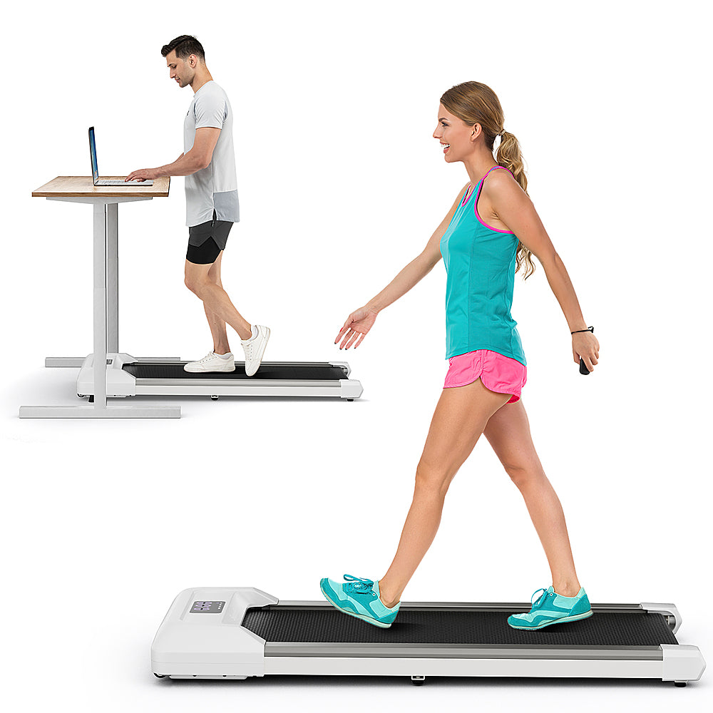 Costway - Walking Pad w/265 lbs Capacity Remote Control & LED Display Under Desk Treadmill - Gray_0