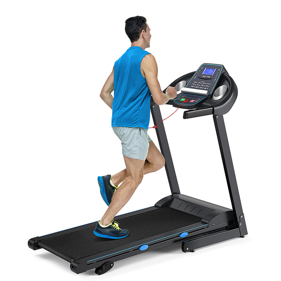 Costway - 2.25HP Folding Treadmill Electric Motorized Power Running Fitness Machine - Black_0