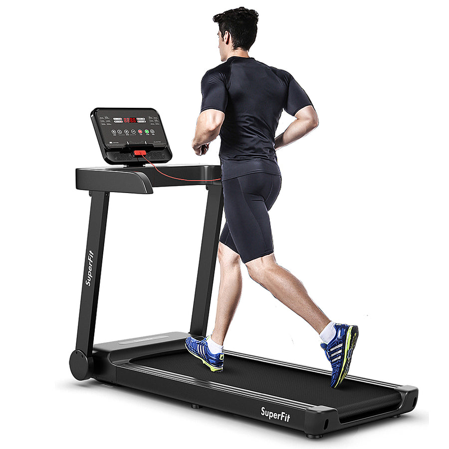 Costway - 2.25HP Electric Treadmill Running Machine w/App Control for Home Office - Black_0