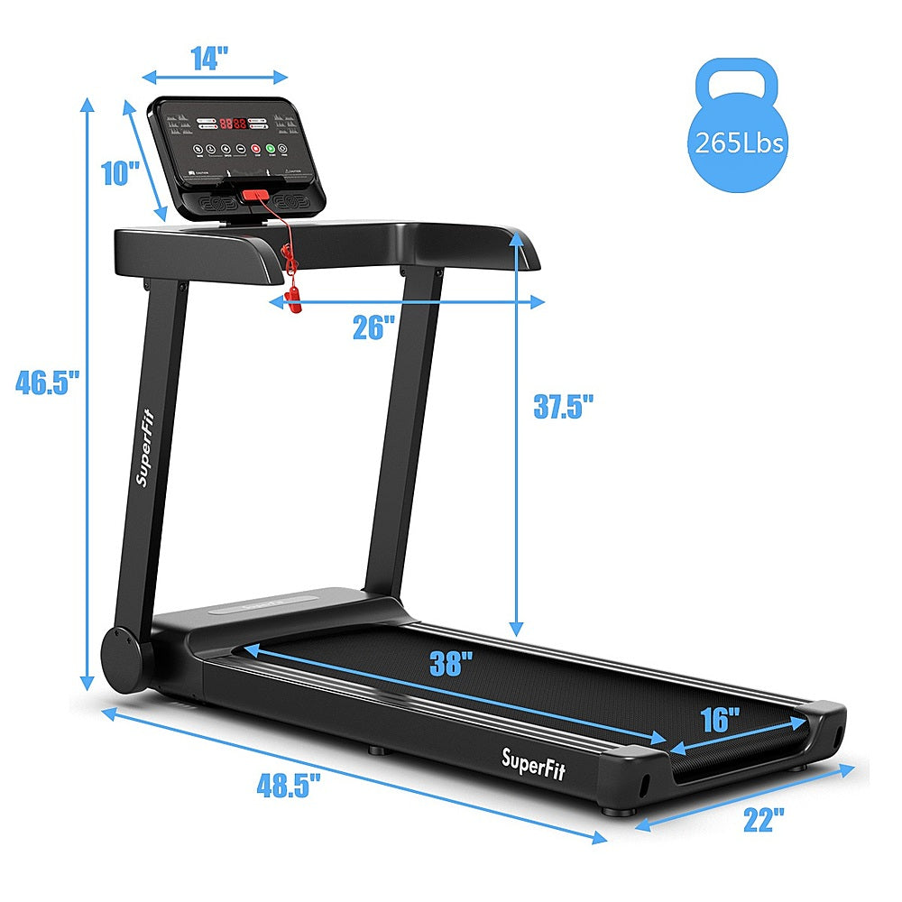 Costway - 2.25HP Electric Treadmill Running Machine w/App Control for Home Office - Black_1