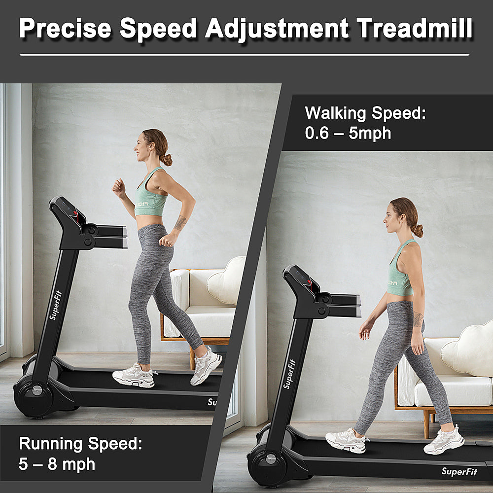 Costway - 3HP Folding Electric Treadmill Running Machine w/  Speaker - Silver_1