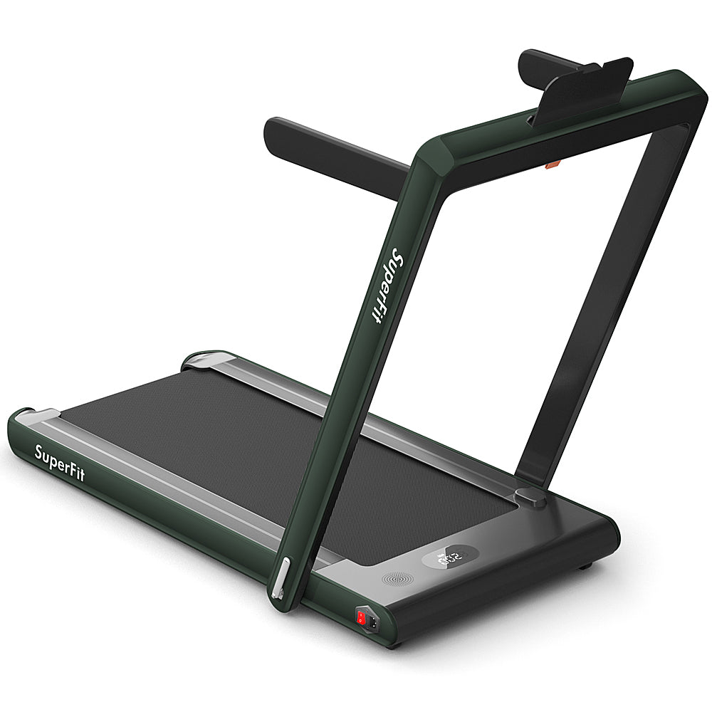 Costway - Up To 7.5MPH 2.25HP 2 in 1 Dual Display Screen Treadmill Jogging Machine W/APP Control - Green_10