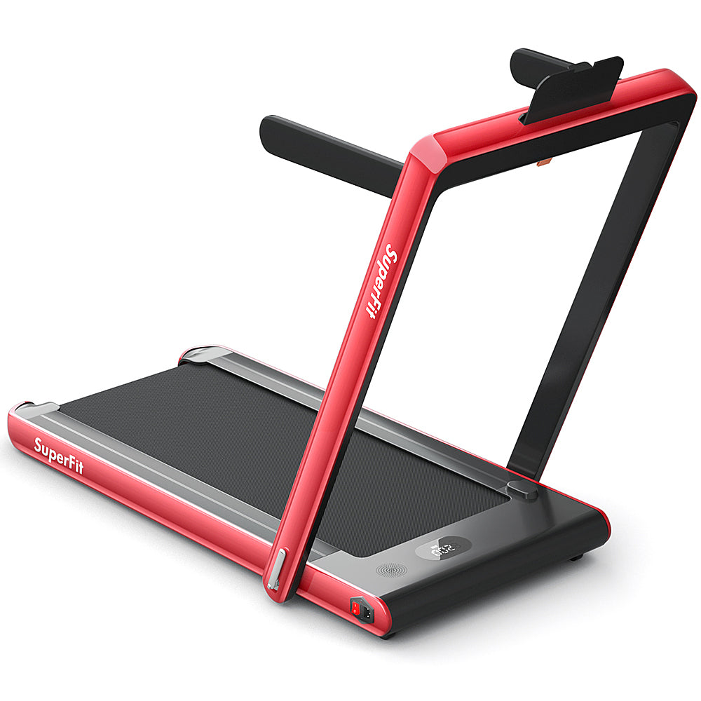 Costway - Up To 7.5MPH 2.25HP 2 in 1 Dual Display Screen Treadmill Jogging Machine W/APP Control - Red_10