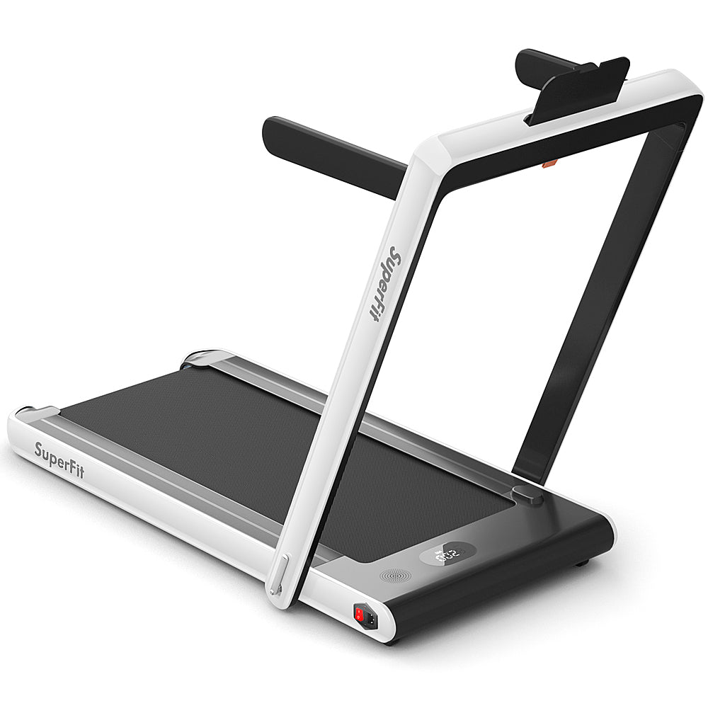 Costway - Up To 7.5MPH 2.25HP 2 in 1 Dual Display Screen Treadmill Jogging Machine W/APP Control - White_10