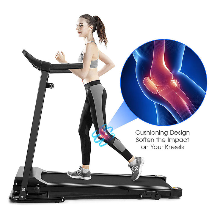 Costway - 1.0HP Folding Treadmill Electric Support Motorized Power Running Machine Trainer - Black_5