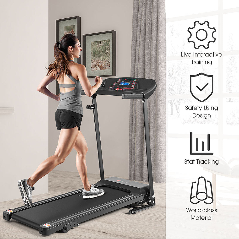 Costway - 1.0HP Folding Treadmill Electric Support Motorized Power Running Machine Trainer - Black_7