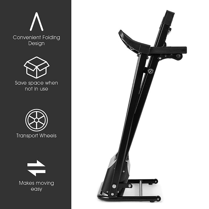 Costway - 1.0HP Folding Treadmill Electric Support Motorized Power Running Machine Trainer - Black_9