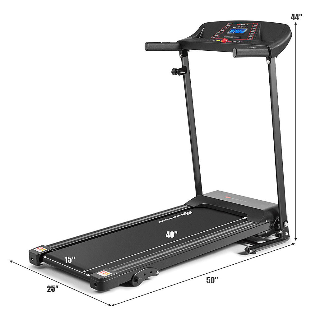 Costway - 1.0HP Folding Treadmill Electric Support Motorized Power Running Machine Trainer - Black_10