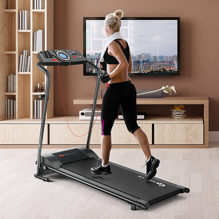 Costway - 1HP Electric Treadmill Folding Motorized Power Running Machine Fitness - Black_2