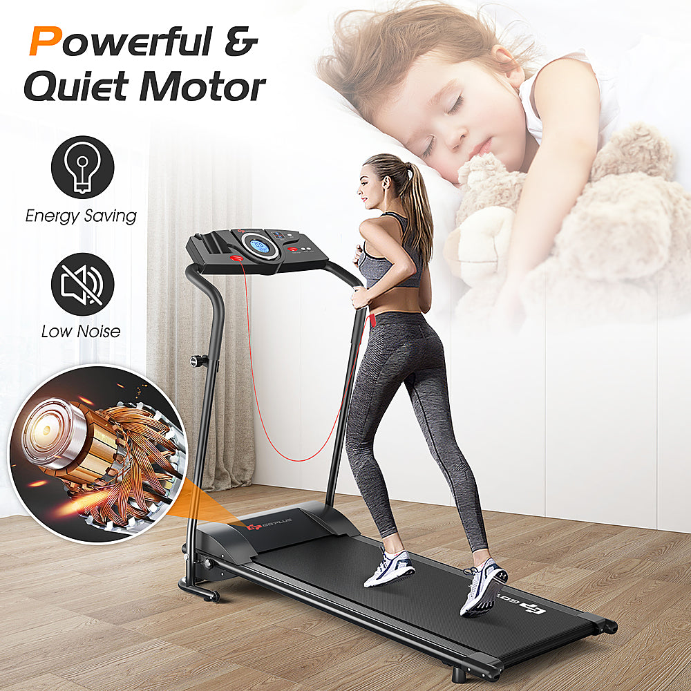 Costway - 1HP Electric Treadmill Folding Motorized Power Running Machine Fitness - Black_5