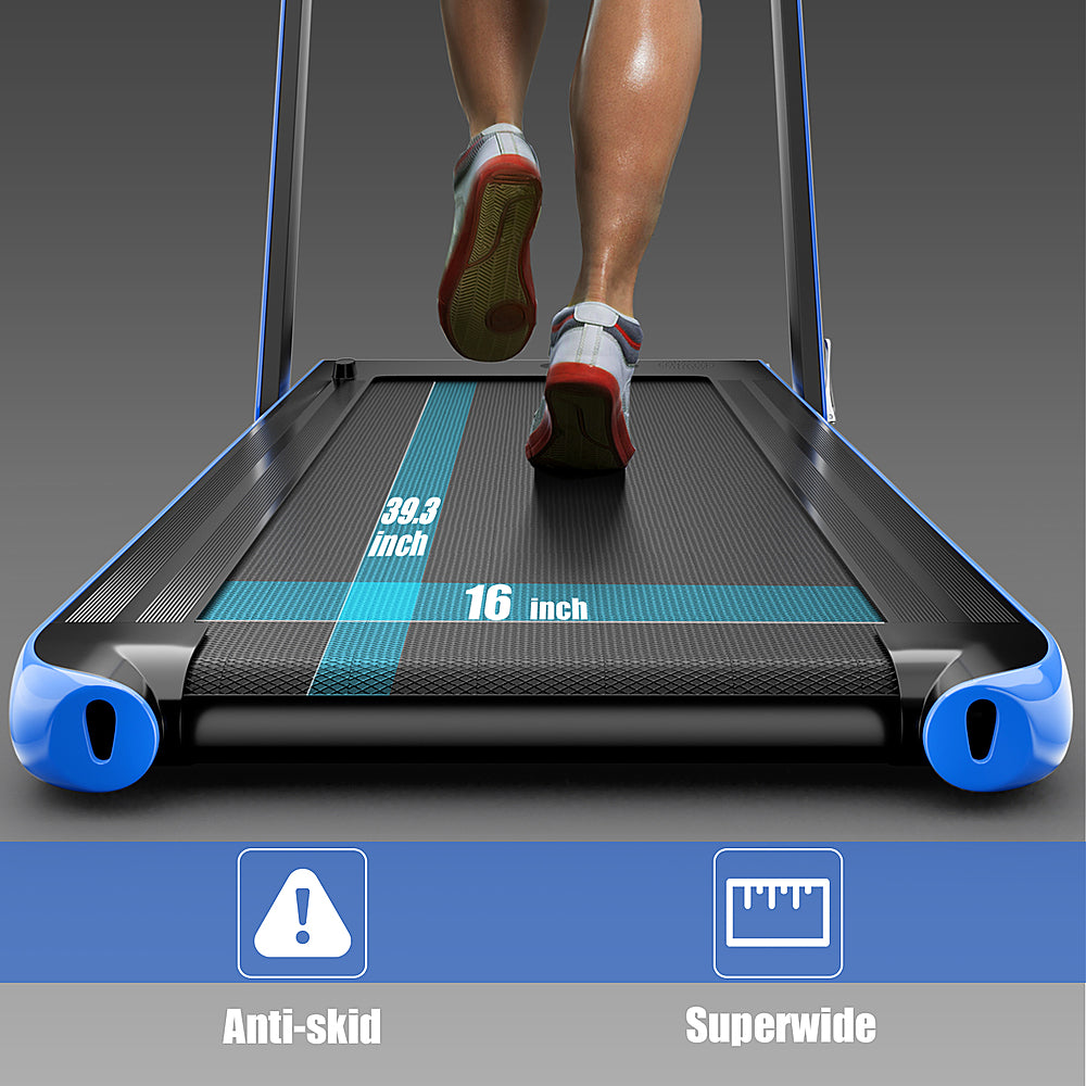 Costway - Up To 7.5MPH 2.25HP 2 in 1 Single Display Screen Treadmill W/ Speaker Remote Control APP - Green_2