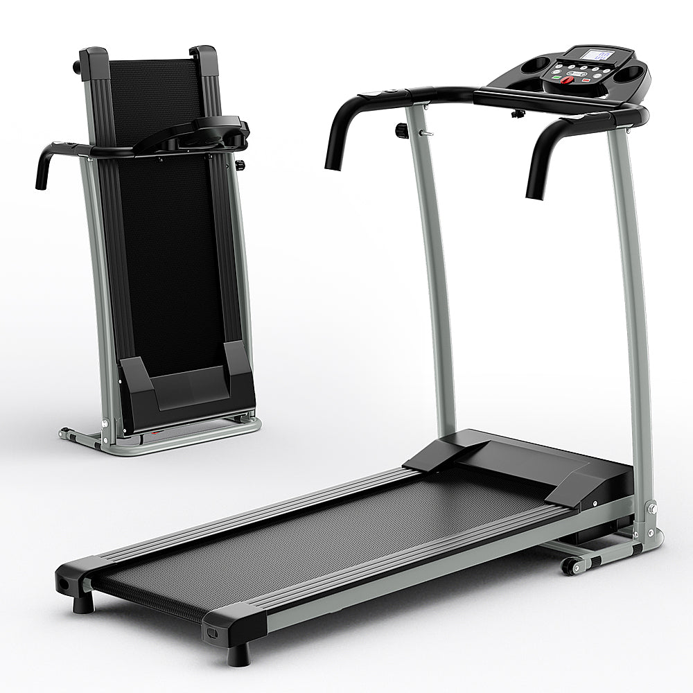 Costway - 2 HP Folding Treadmill Motorized Running Machine 12 Preset Program & LCD Display - Black_0