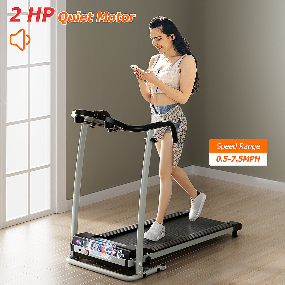 Costway - 2 HP Folding Treadmill Motorized Running Machine 12 Preset Program & LCD Display - Black_3