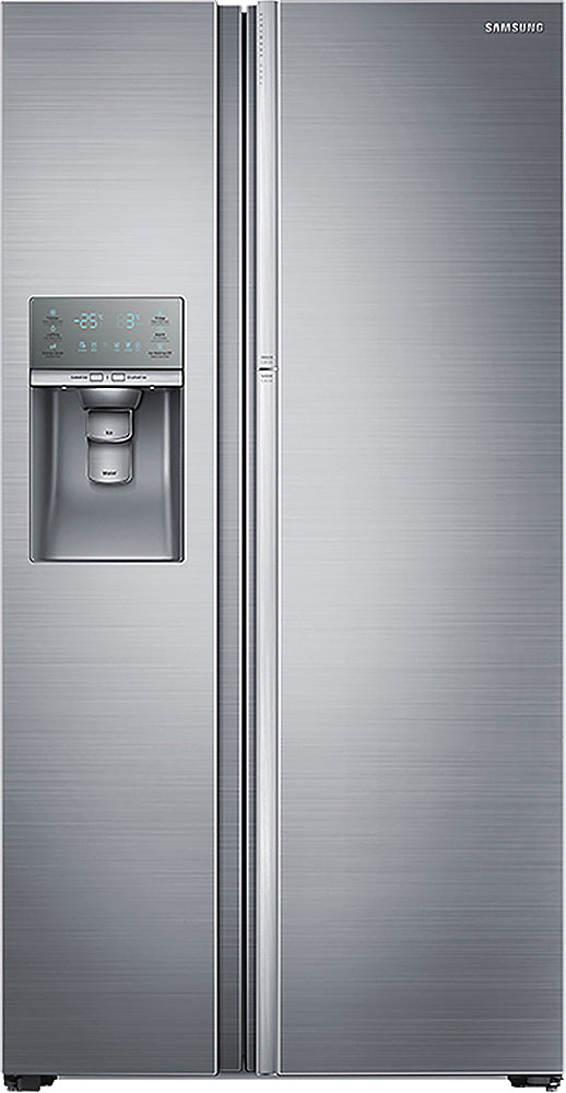 Samsung - 21.5 Cu. Ft. Side-by-Side Counter Depth Fingerprint Resistant Refrigerator with Food ShowCase - Stainless Steel_1